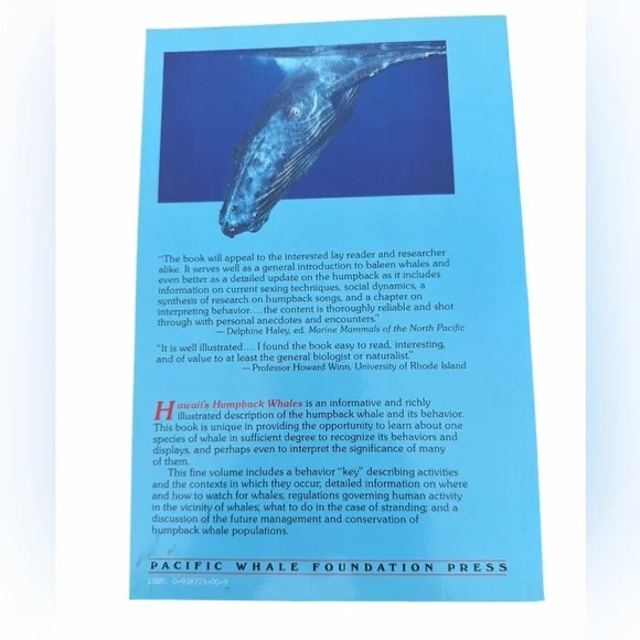 Book Hawaii’s Humpback Whales A Complete Whalewatchers Guide Softcover - Picture 2 of 13